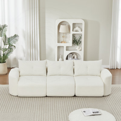 Oversized Chenille 3-Seater Sofa with Ergonomic Design