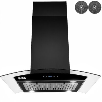 36"" 343 CFM Convertible Island Range Hood in Black -  AKDY, RH0481