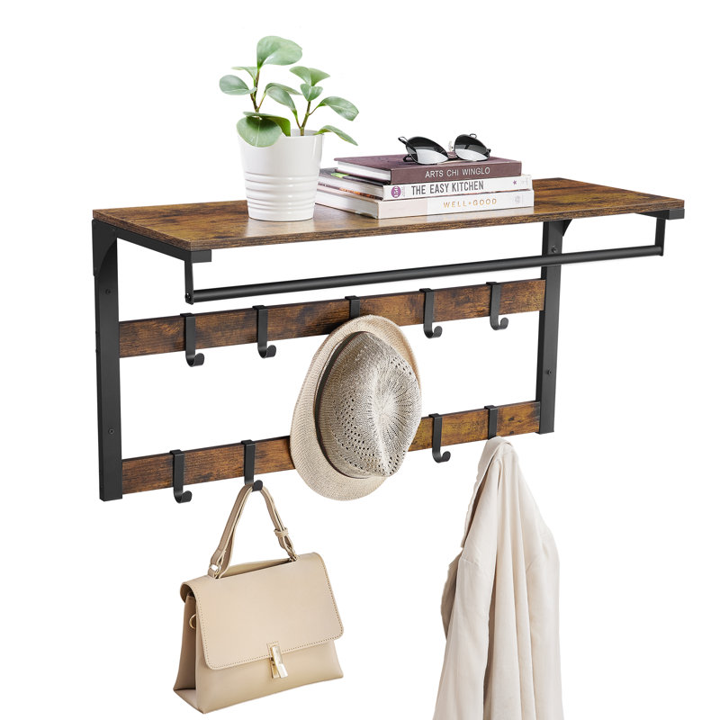 Aghilas Steel 10 - Hook Wall Mounted Coat Rack