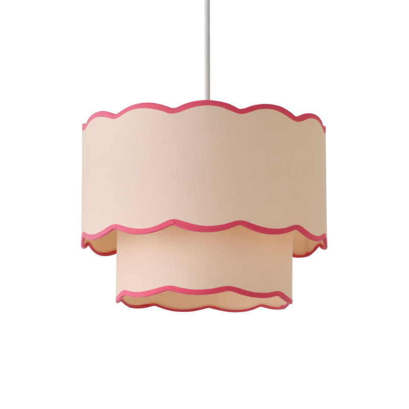 25cm H Blended Fabric Drum Lamp Shade ( Slip-On ), Pink