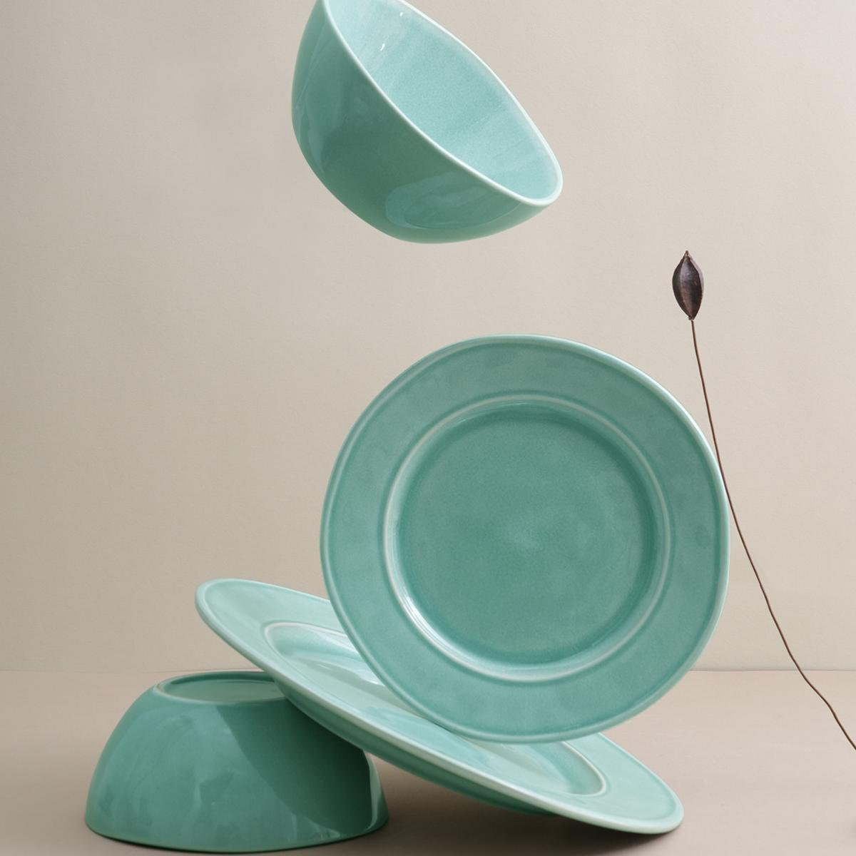 Stoneware Dinnerware Set, Mint Green
