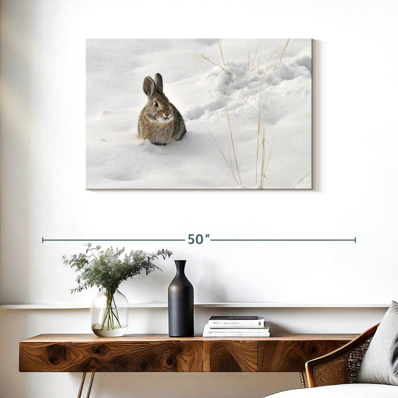 Ronce lapin dans la neige, H 24 po x l 36 po