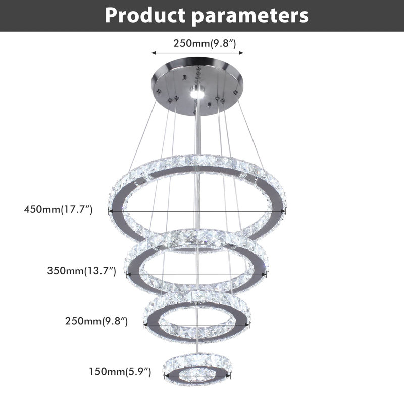 Odoaker LED Round Chandelier
