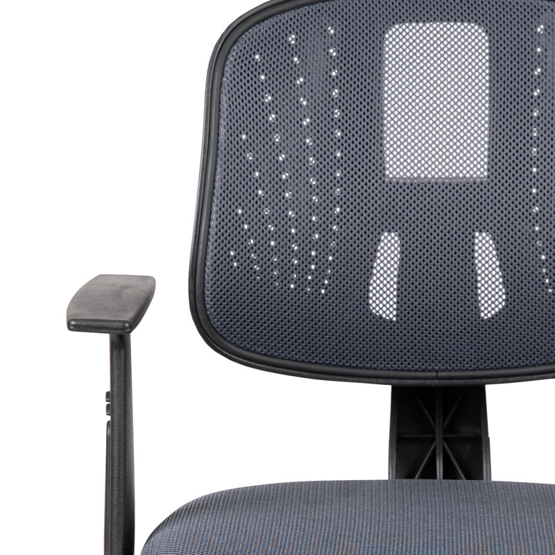 Flash Fundamentals Mid-Back Mesh Swivel Task Office Chair with Pivot Back, Yes, Grey
