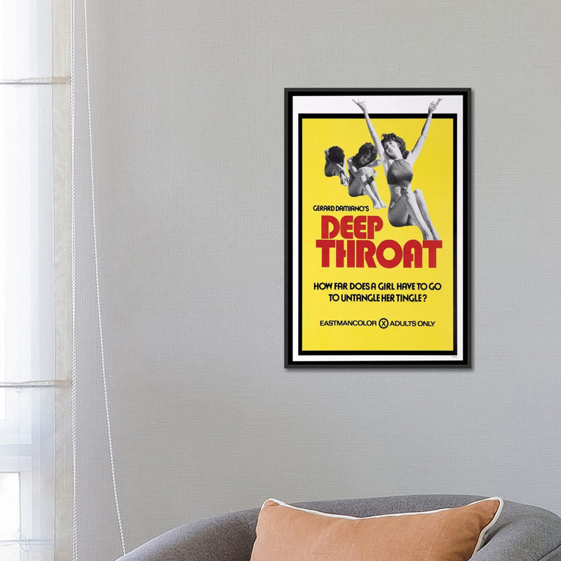 Gorge profonde - publicité imprimée, H 26 po x l 18 po x 1,5 po, Aucun mat, Toile avec cadre noir