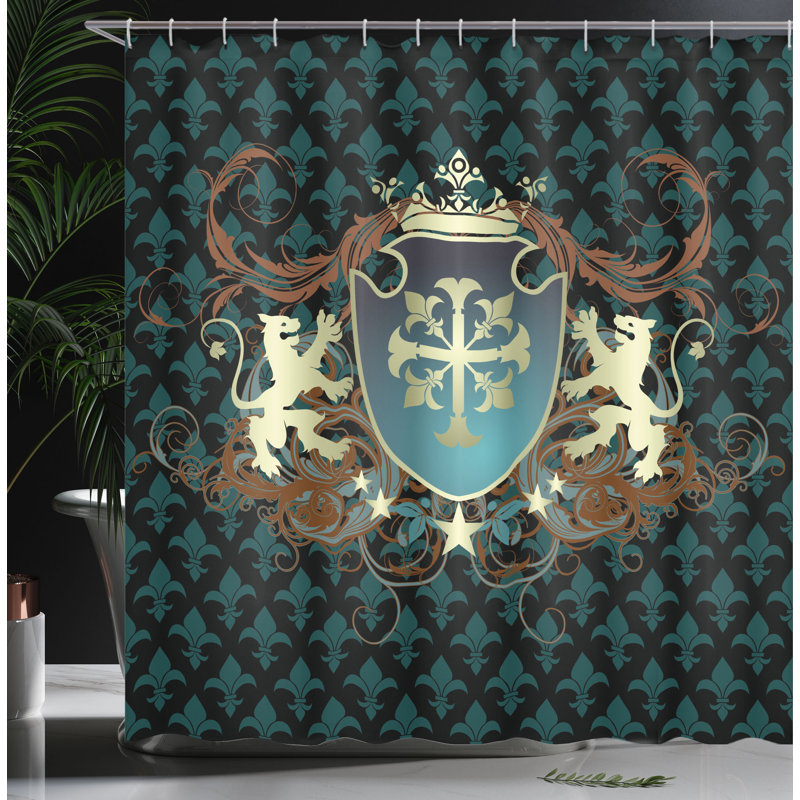 Shower Curtain with Hooks Included, 75"H x 69"W