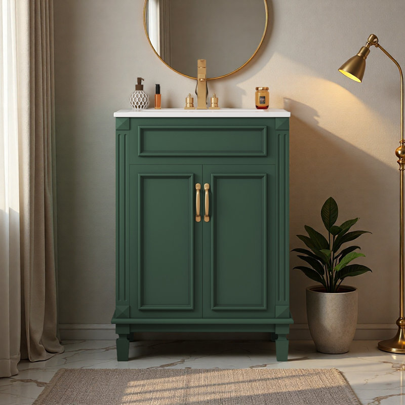 Meuble-lavabo 24 po avec lavabo supérieur, Vert