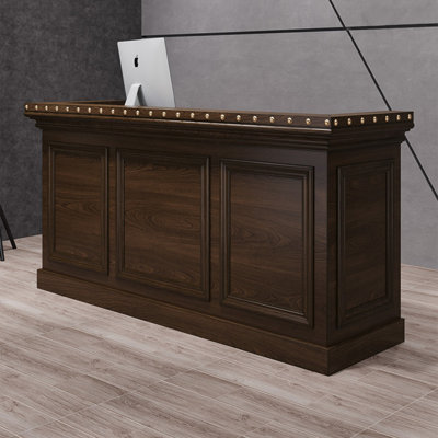 47.24" Black Standard Solid Reception Desk