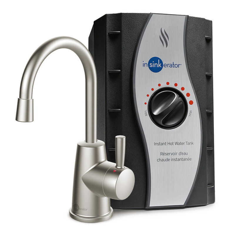 HOT250 Instant Hot Water Dispenser System, Single-Handle 8.21 in. Faucet with 2/3-Gallon Tank, Satin Nickel