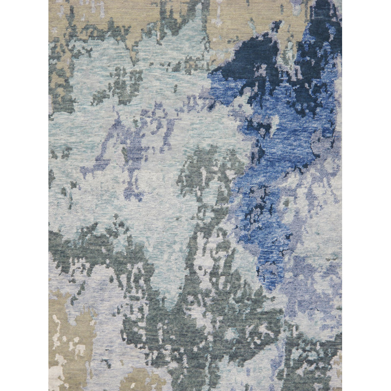 Modern Hand-Knotted Beige Area Rug
