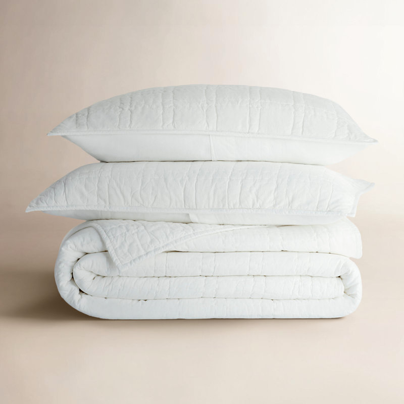 Hailee 100% Cotton White King Quilt With Silvadur Tech By Kosas Home, Queen