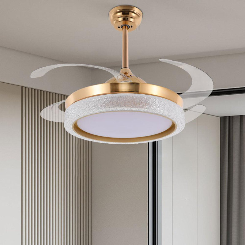 42" Retractable LED Ceiling Fan with Light and Remote