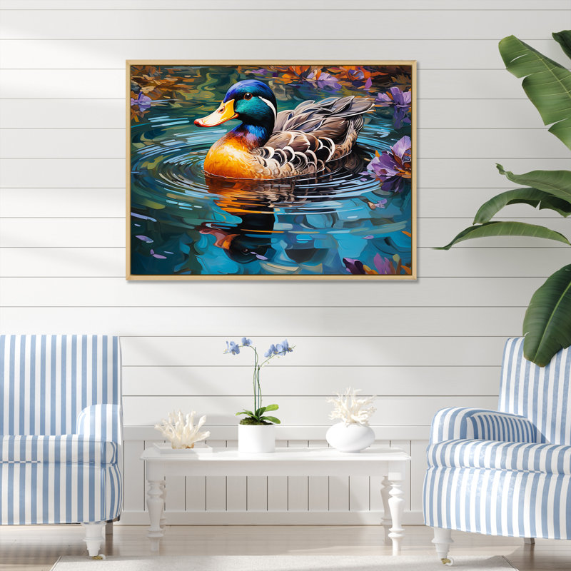 Art mural Art Nouveau Nature, Cadre flottant brun, H 12 po x l 20 po x P 1 po