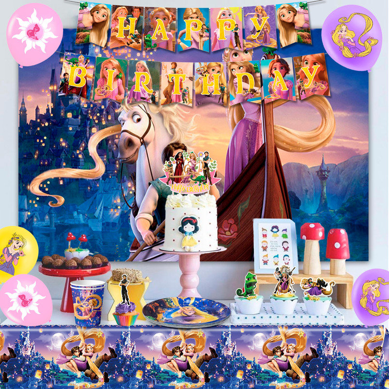 Princess Birthday Party Supplies, 82pcs Princess Party Decorations & Tableware Set