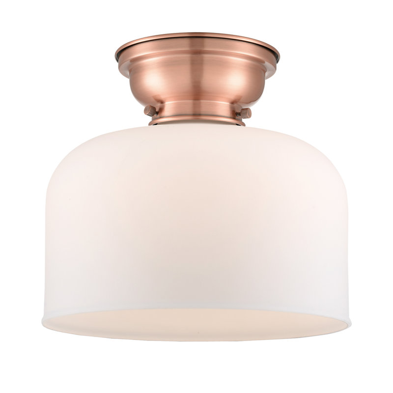 Plafonnier encastré 12 lumières 1 lumière Donaldson, Blanc mat, Cuivre antique, Ampoule à DEL rétro de 6 watts
