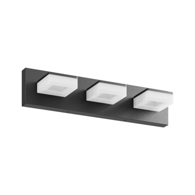LED Modern Bathroom Vanity Light Fixtures , Matte Black Modern Acrylic Bathroom Wall Lighting Fixtures Over Mirror