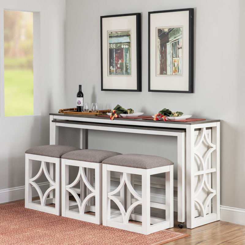 Wildon Home Wallace 72" Console & 3-Stool Set
