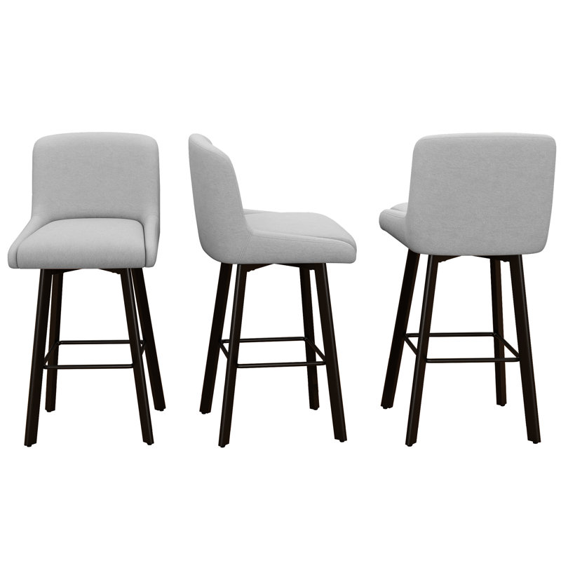 Tabouret de bar pivotant à hauteur de comptoir 30 po pour îlot de cuisine, 3, Gris clair