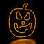 15" Orange LED Lighted Neon Style Jack-O-Lantern Halloween Window Silhouette