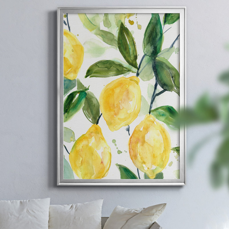 "Lemony Branch II" par J Paul, reproduction d'art sur toile, H 26,5 po x l 36,5 po x P 1,5 po, Argent