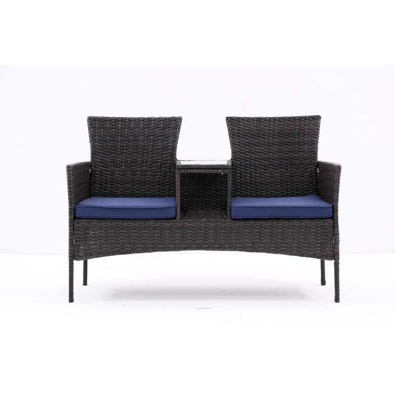 Ensemble de causeuse de patio pour l'extérieur, Brun