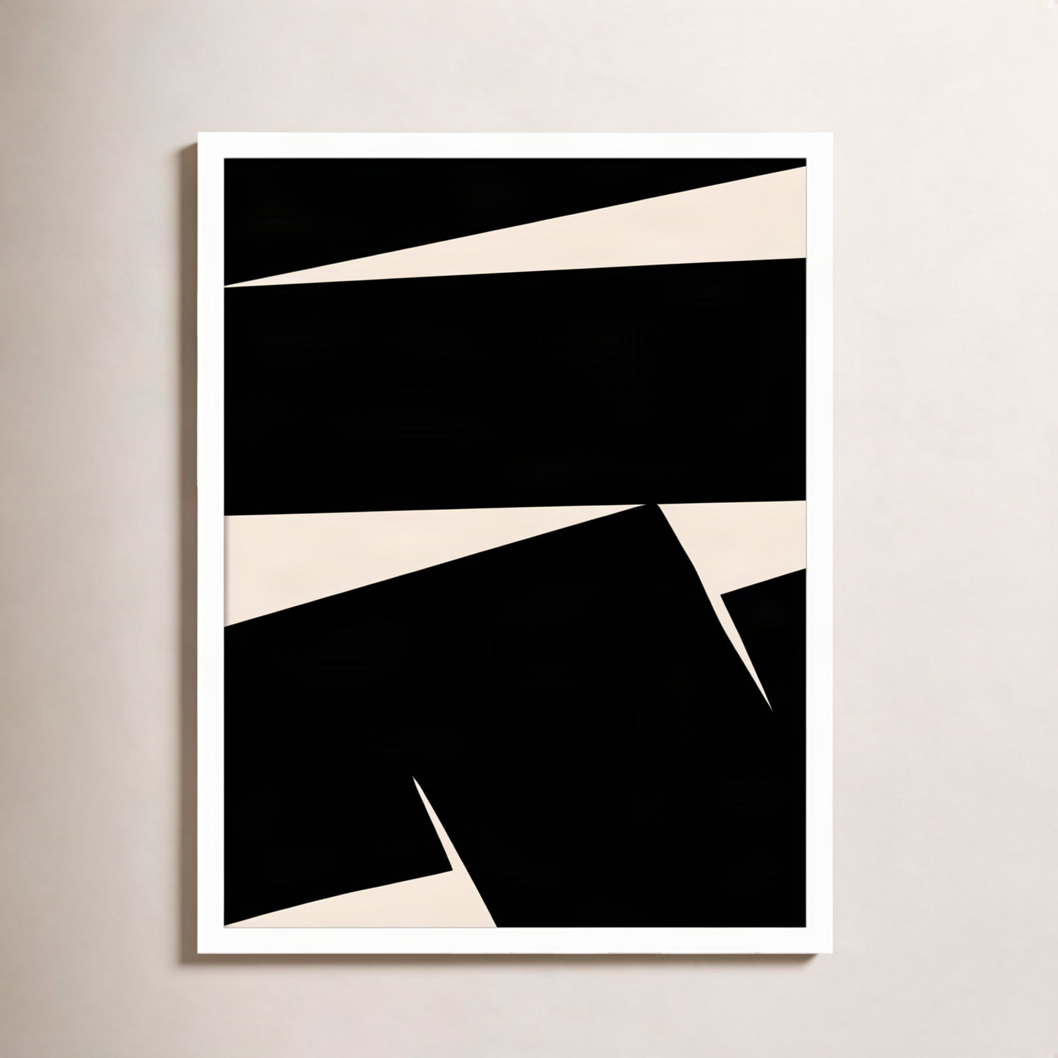Black Plain Abstract Print by Little Dean, White, 25" H x 19" W