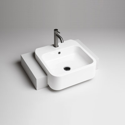Lavabo de salle de bain semi-encastré en céramique Cosa