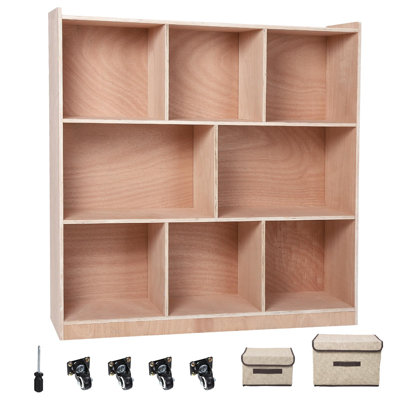Casier de rangement pour salle de classe à 8 sections, 8 casiers pour salles de classe, casier pour garderie avec 4 roulettes, 2 boîtes de rangement