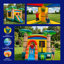 Château gonflable HeroKiddo 17 pi Tropical Breeze de qualité commerciale avec glissade, jet d'eau et panier de basketball avec souffleur