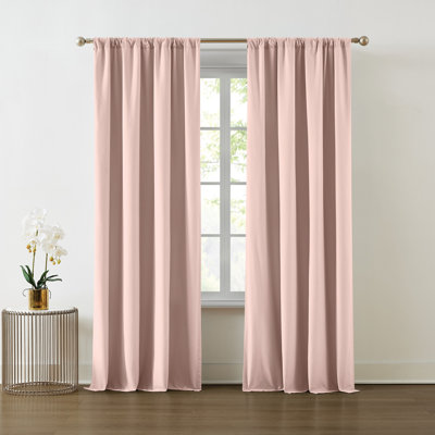 Paire de rideaux semi-transparents en polyester