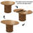 Dining Table For 4-6,63“Extendable Round Kitchen Dining Room Table With 2-Tier Storage Shelf, Space Saving Expandable Wood Oval Circle Dinner Furniture With Pedestal Base-2133604545