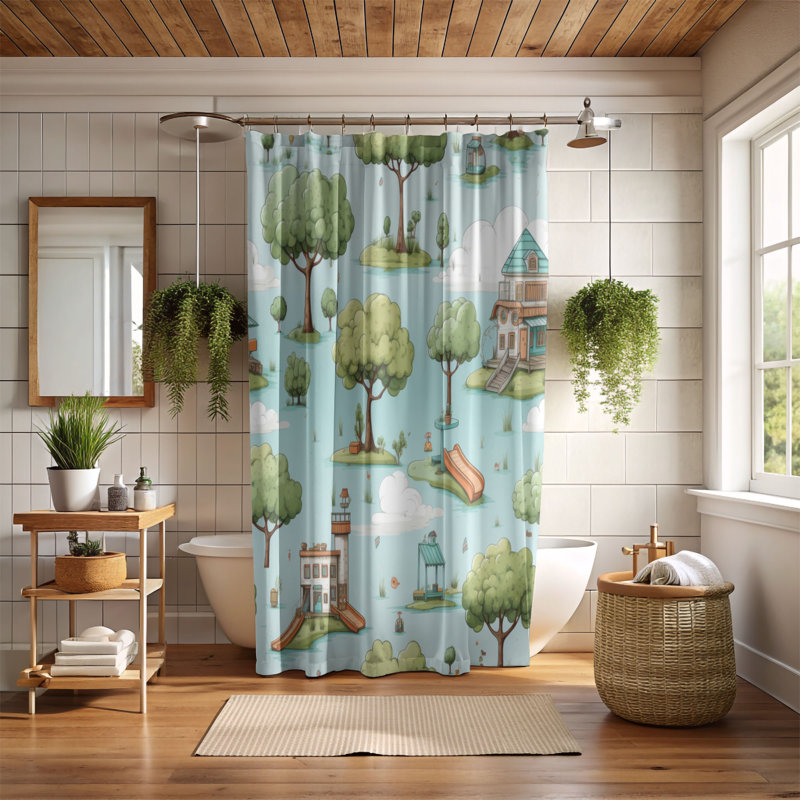 Play Zone - Rideau de douche Premium, H 74 po x l 71 po