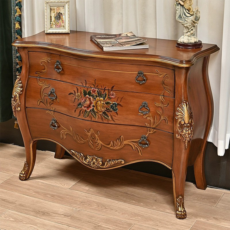 Console brun foncé en bois manufacturé