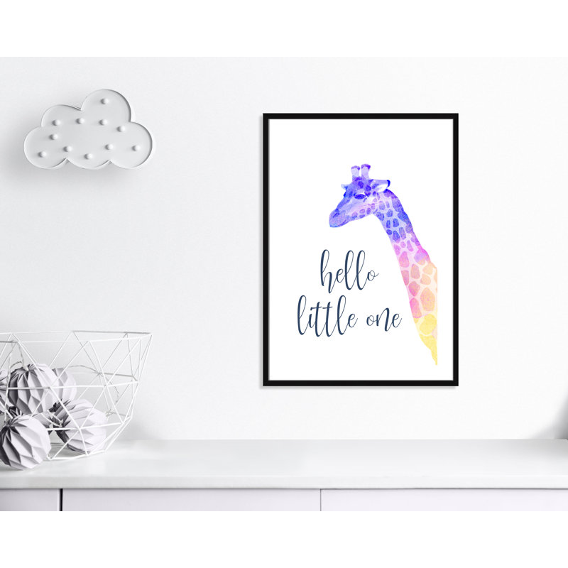 Hello Little One, art encadré, H 35,5 po x l 25,5 po x P 1,19 po, Cadre noir