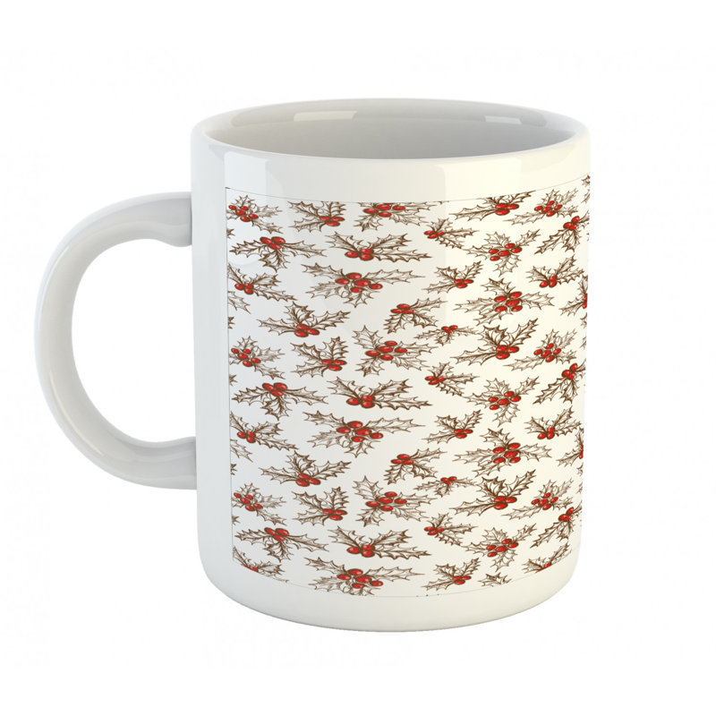 Grande tasse à café à baies holly