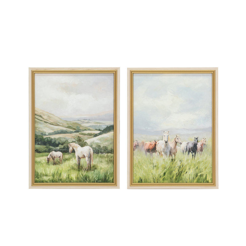 Horses Canvas Art With Frame