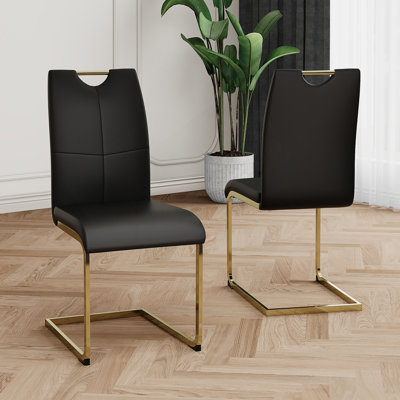 Chaises de salle à manger modernes et ergonomiques (ensemble de 4) avec des coussins en éponge épais et des courbes élégantes pour le confort et le style