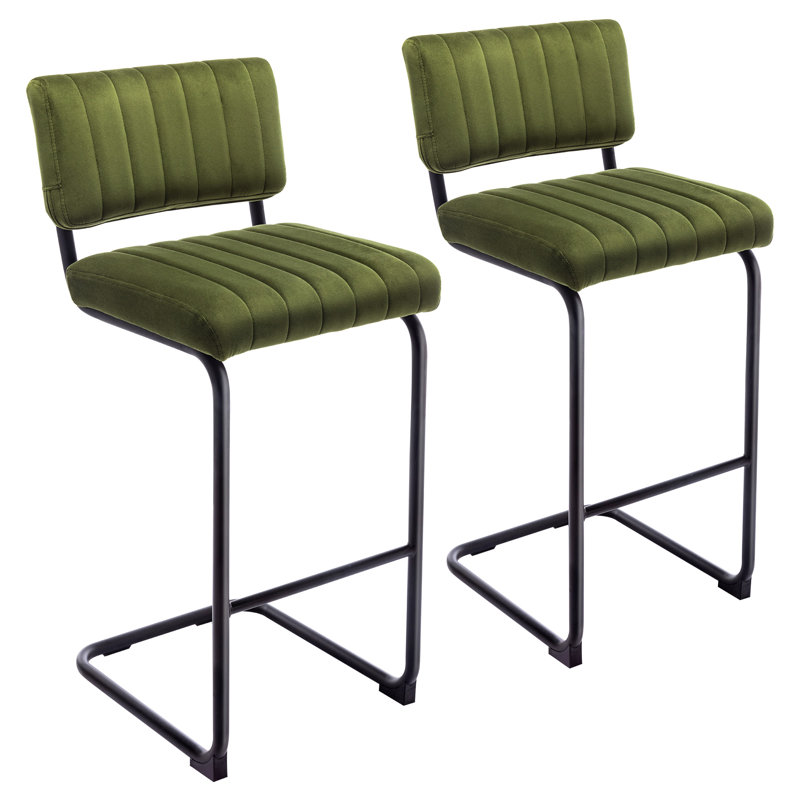 Ambrine Bar Stool, Olive Green, Counter Stool (61cm Seat Height)
