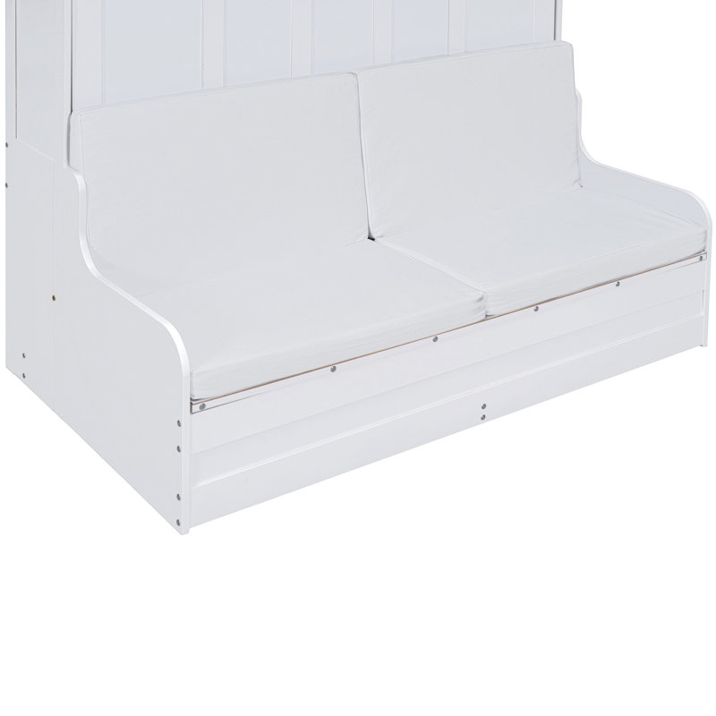 Lit grand, blanc avec coussin flexible et solution peu encombrante