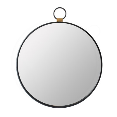 Iron Frame Vertical Round Mirror