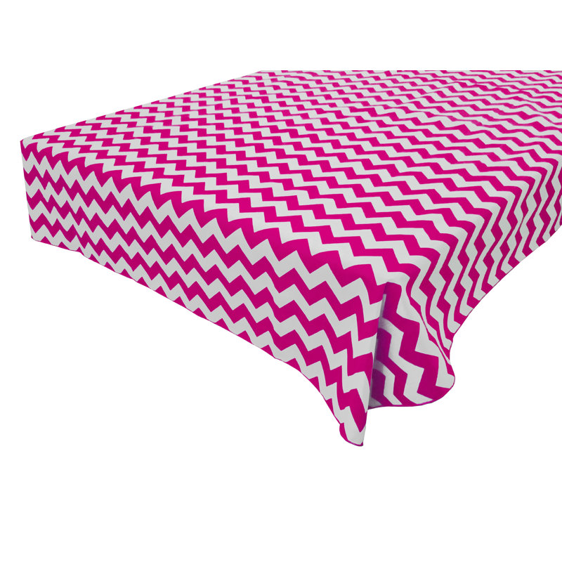 Chevron Print Tablecloths, 120" x 58", Fuchsia