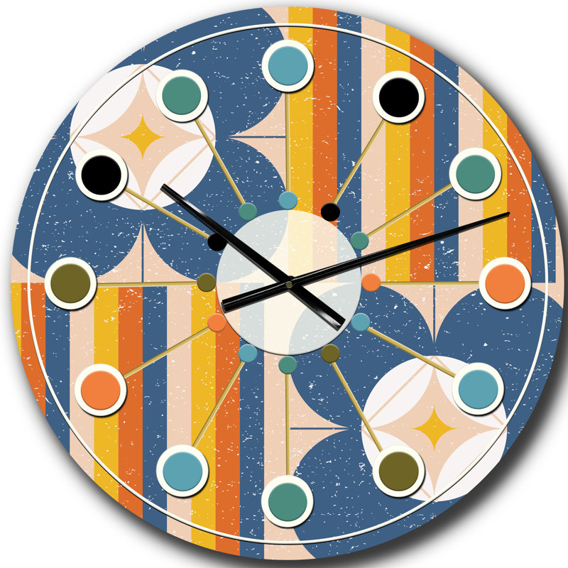Horloge murale rétro Mid-Century, Surdimensionné