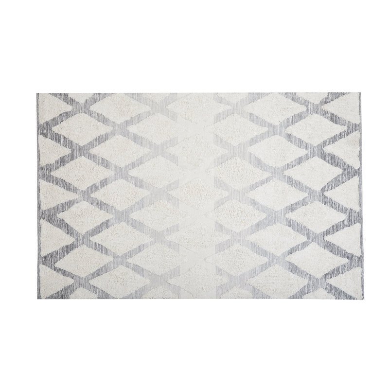 Cardello Geometric Cotton Hand Woven Area Rug, Rectangle 140 x 200cm
