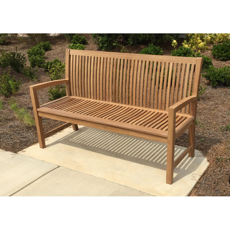 Banc d'extérieur en teck Nelvie, H 38 po x l 60 po x P 23 po