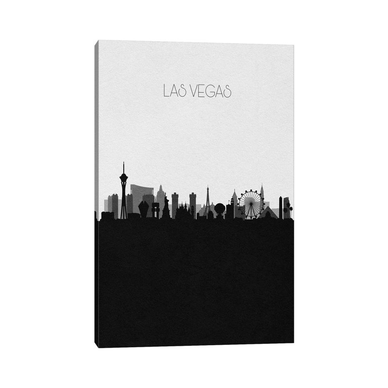 Las Vegas Skyline by Ayse Deniz Akerman - Wrapped Canvas Gallery-Wrapped Canvas Giclée, 20.32 cm H x 30.48 cm W