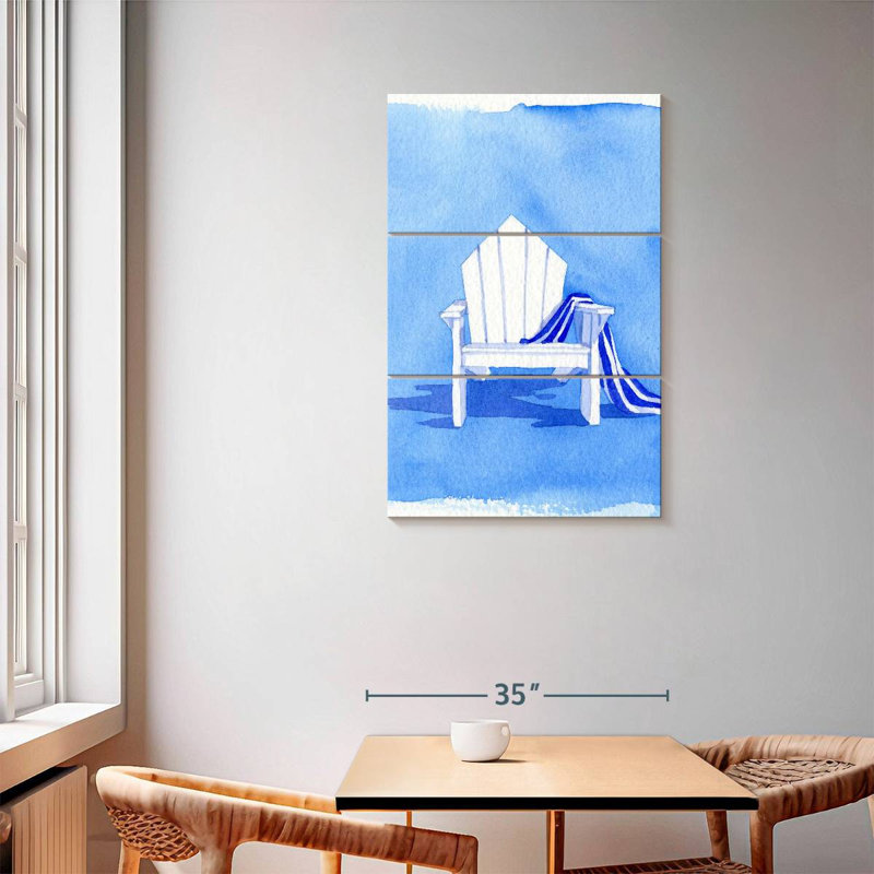 Chaise bleue Gillard, H 57 po x l 36 po