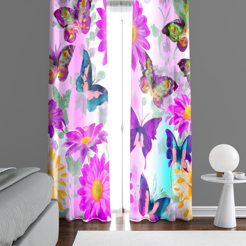 Paire de rideaux semi-transparents en polyester Devyansh, L 56 po x L 78 po