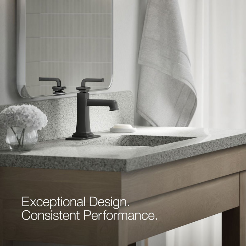 Riff Single-Handle Bathroom Sink Faucet, Matte Black, 0.5 GPM