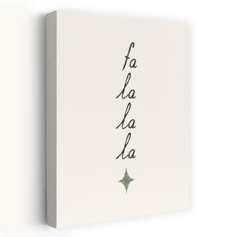 Fa La La Christmas Star Minimalist Abstract Winter Landscape Wall Art Print 1 Piece Wrapped Canvas Wall Art