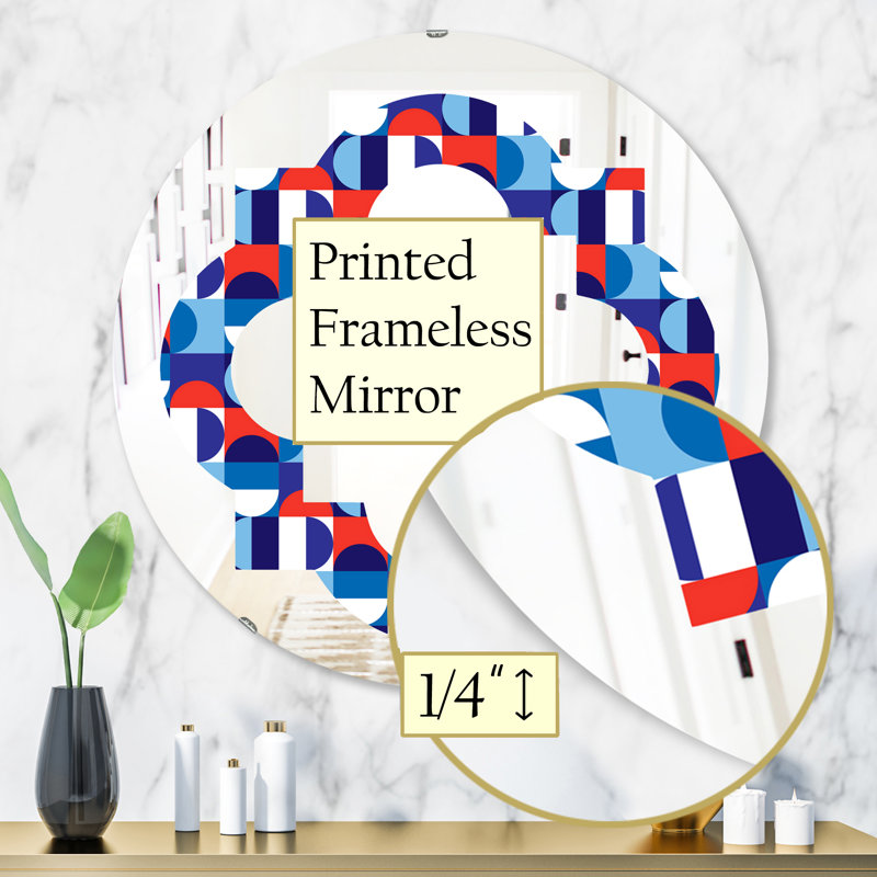 Miroir mural éclectique à pois, H 31,5 po x l po